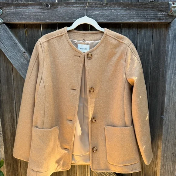 Abercrombie & Fitch Camel Cape Coat with Scarf - Picture 3 of 4